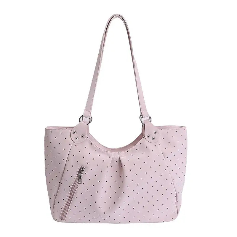 2026 Large Capacity Vintage PU Tote Bag for Student Casual Shoulder Wear