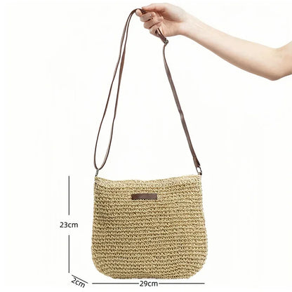 Elegant Light Paper Rope Bag - Bohemian Handmade Style, Hot-Selling Beach/Casual Bag (Crossbody & Shoulder Tote)