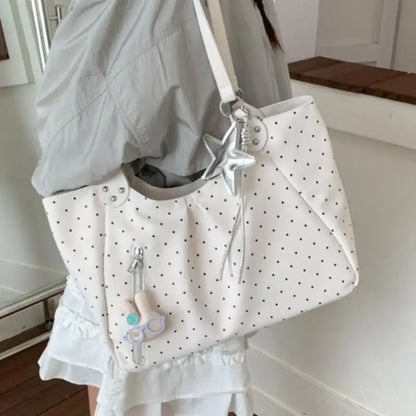 2026 Large Capacity Vintage PU Tote Bag for Student Casual Shoulder Wear
