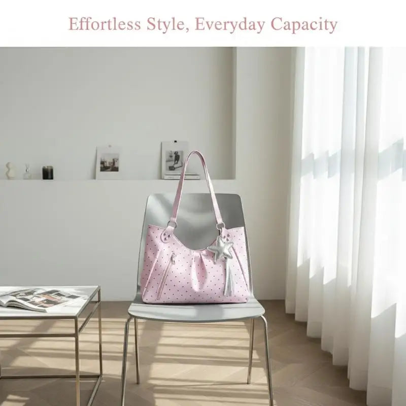 2026 Large Capacity Vintage PU Tote Bag for Student Casual Shoulder Wear