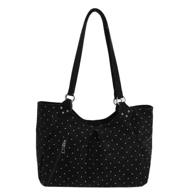 2026 Large Capacity Vintage PU Tote Bag for Student Casual Shoulder Wear