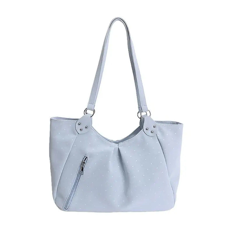 2026 Large Capacity Vintage PU Tote Bag for Student Casual Shoulder Wear