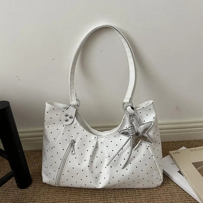 2026 Large Capacity Vintage PU Tote Bag for Student Casual Shoulder Wear