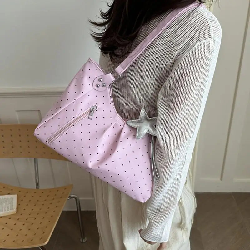 2026 Large Capacity Vintage PU Tote Bag for Student Casual Shoulder Wear