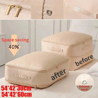 Large Compression Bag Quilt Clothes Closet Cabinet Organizer Storagepouch Ultra Space Saving Self Compression Organizer