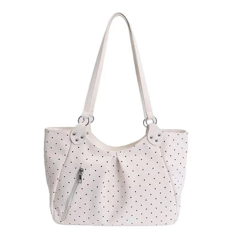 2026 Large Capacity Vintage PU Tote Bag for Student Casual Shoulder Wear