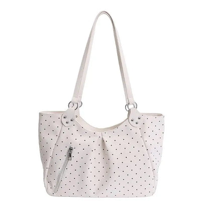 2026 Large Capacity Vintage PU Tote Bag for Student Casual Shoulder Wear